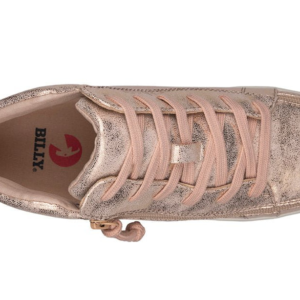 Women's Rose Gold BILLY Sneaker Lace Mid Tops - BILLY Footwear® Canada