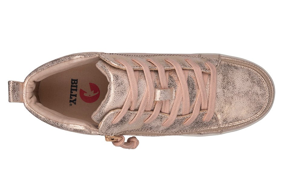 Women's Rose Gold BILLY Sneaker Lace Mid Tops - BILLY Footwear® Canada