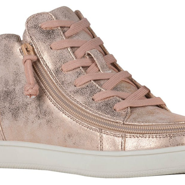 Women's Rose Gold BILLY Sneaker Lace Mid Tops - BILLY Footwear® Canada