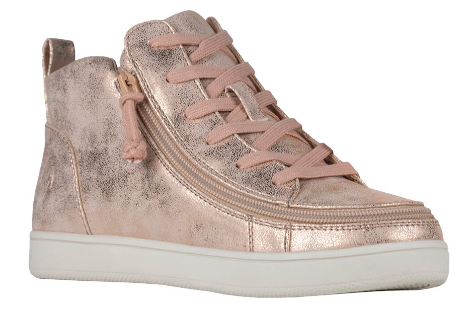Women's Rose Gold BILLY Sneaker Lace Mid Tops - BILLY Footwear® Canada