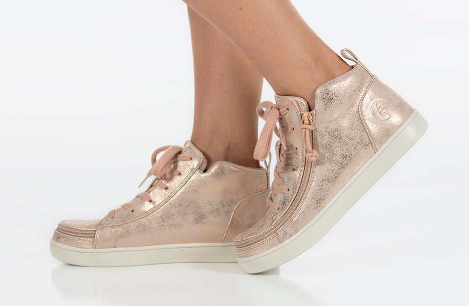 Women's Rose Gold BILLY Sneaker Lace Mid Tops - BILLY Footwear® Canada