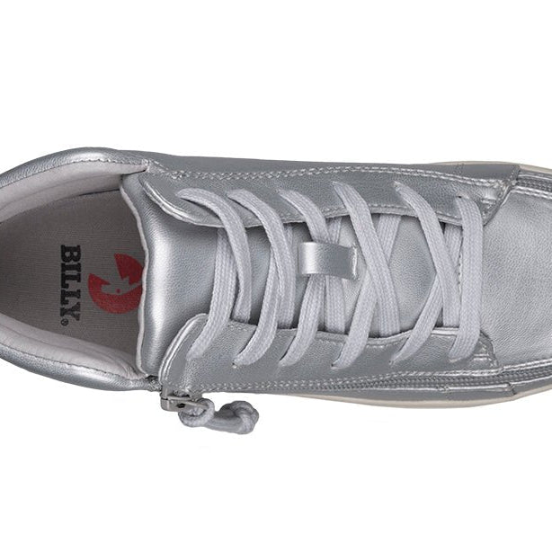 Women's Silver Grey Metallic BILLY Sneaker Lace Mid Tops - BILLY Footwear® Canada