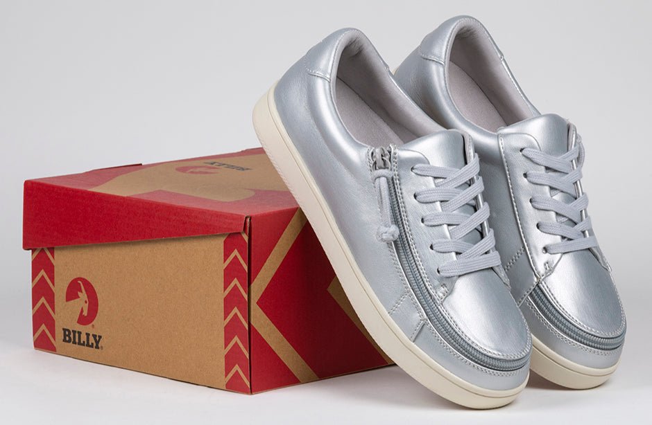 Women's Silver Grey Metallic BILLY Sneaker Low Tops - BILLY Footwear® Canada