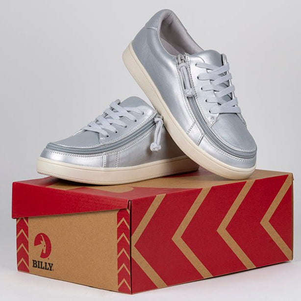 Women's Silver Grey Metallic BILLY Sneaker Low Tops - BILLY Footwear® Canada