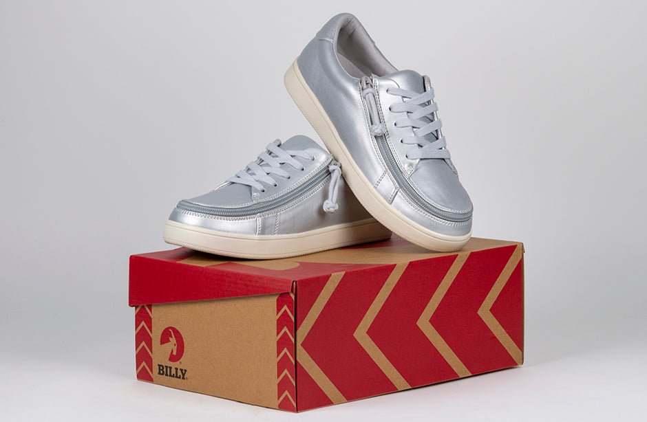 Women's Silver Grey Metallic BILLY Sneaker Low Tops - BILLY Footwear® Canada