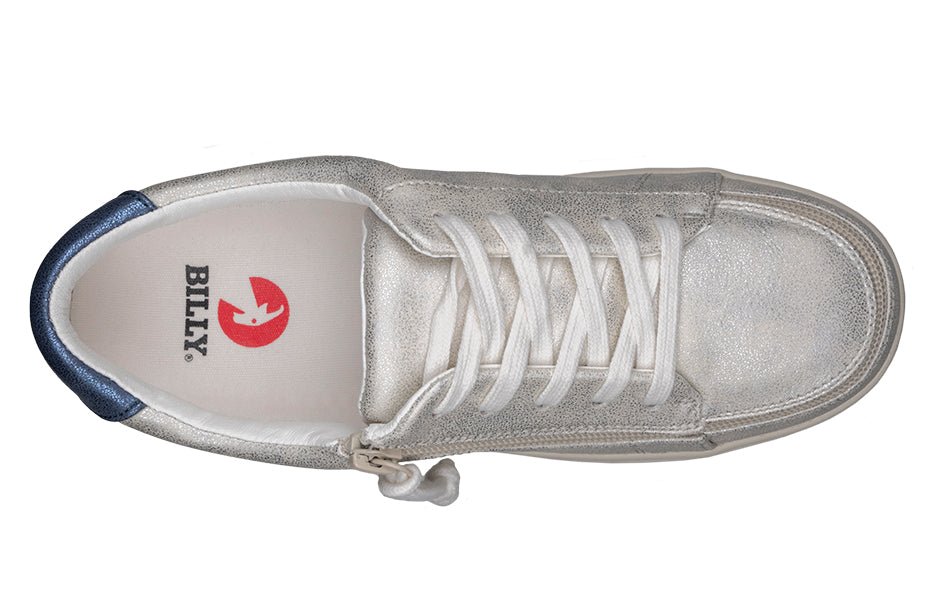 Women's White (Navy Mustache) BILLY Sneakers - BILLY Footwear® Canada