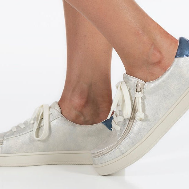 Women's White (Navy Mustache) BILLY Sneakers - BILLY Footwear® Canada