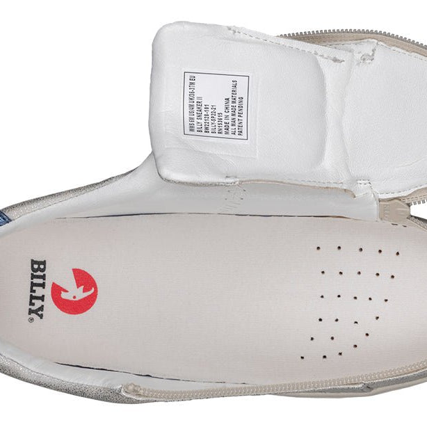 Women's White (Navy Mustache) BILLY Sneakers - BILLY Footwear® Canada