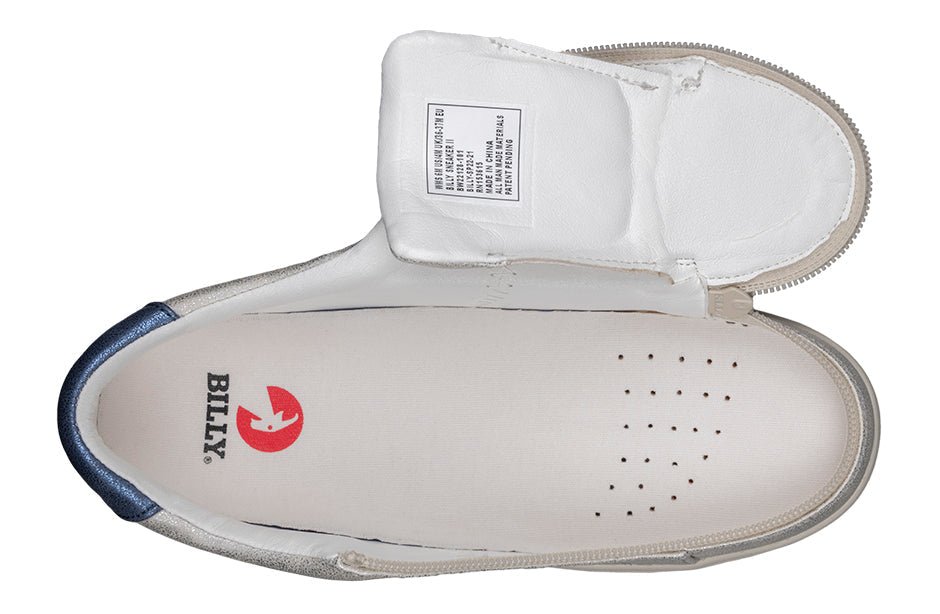 Women's White (Navy Mustache) BILLY Sneakers - BILLY Footwear® Canada